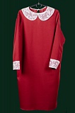 Платье женское ритуальное (габардин, кружевной воротник с манжет)
