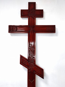 Э31 Крест резьба Ветка розы (250*12*4см) темный