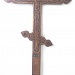 Э12 Крест сердечко с гравировкой, с листьями 220-11,5-4 см
